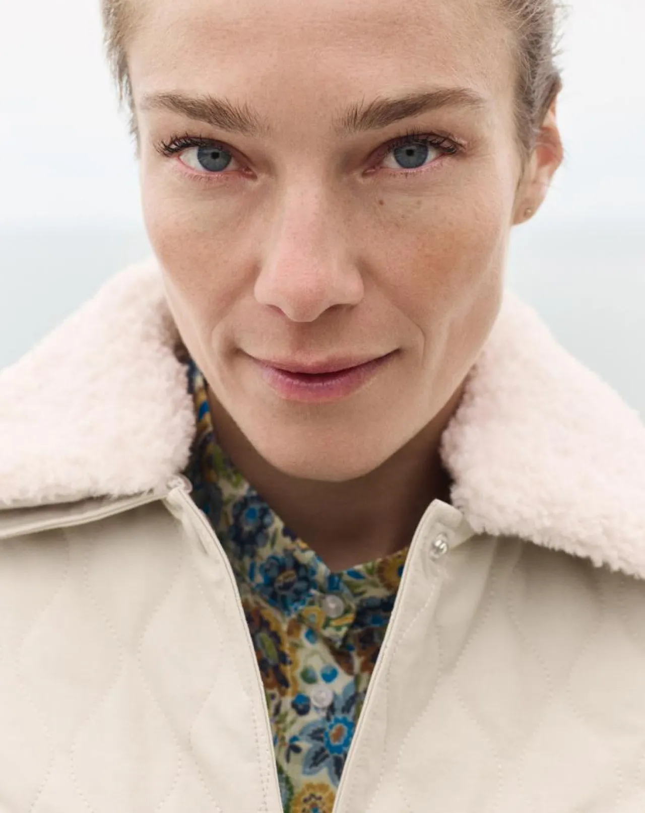 Doudoune Vancouver col fausse fourrure beige