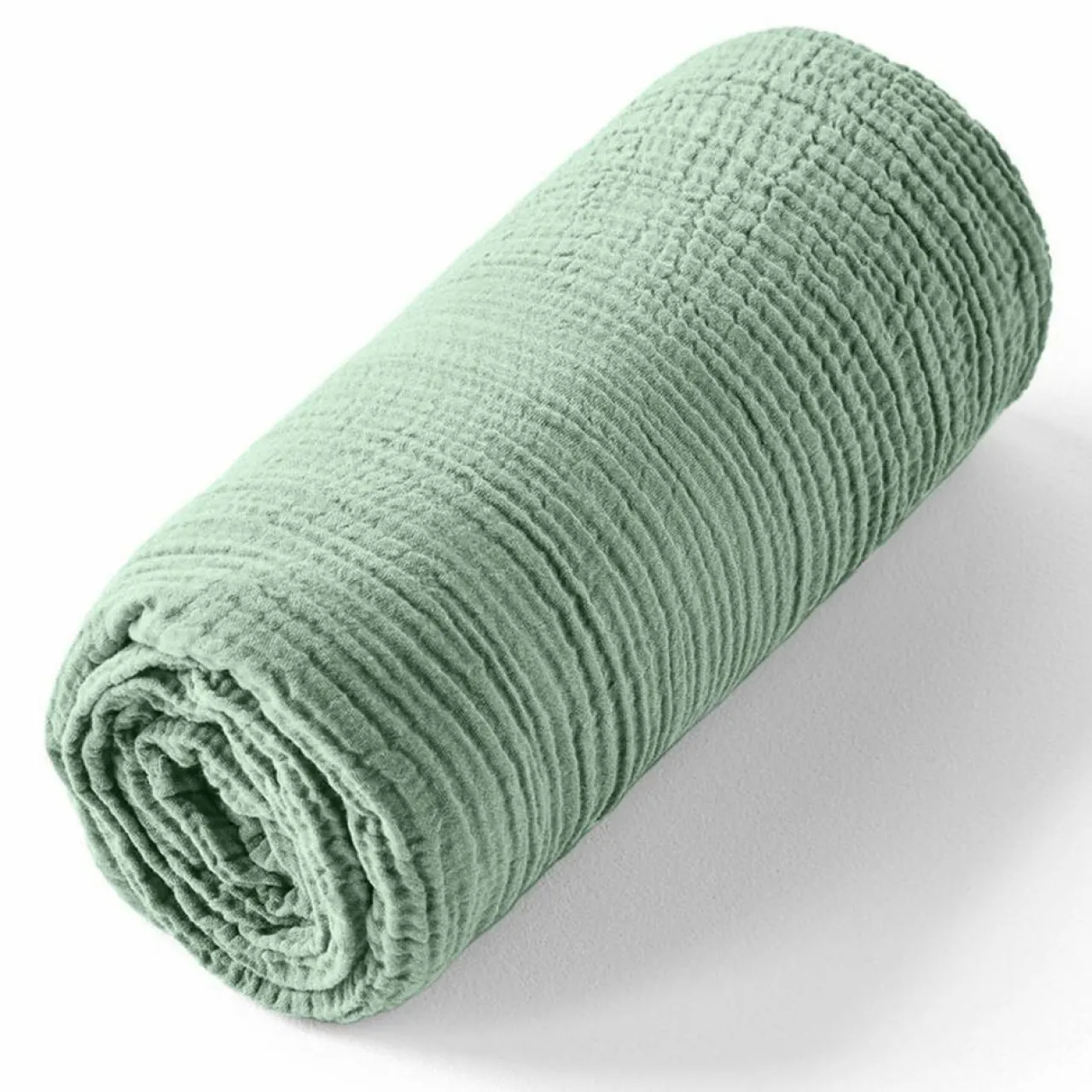 Drap housse 100% Gaze de coton bonnet 30 cm vert