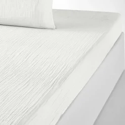 Drap housse 100% Gaze de coton bonnet 30 cm blanc