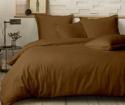 Drap housse 100% Percale de Coton ocre