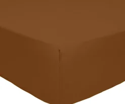 Drap housse 100% Percale de Coton ocre