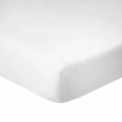 Drap housse en coton bonnet 35 cm blanc