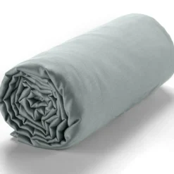 Drap housse satin de coton lavé bonnet 30 cm vert