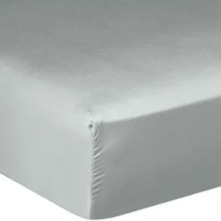 Drap housse satin de coton lavé bonnet 30 cm vert