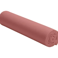 Drap Housse uni 100% Percale de Coton - Bonnet 30 cm vieux rose
