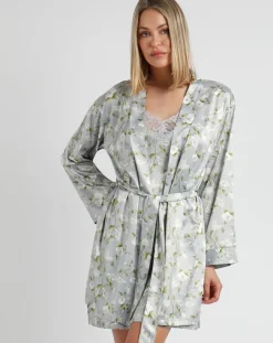 Déshabillé Garden gris/vert/blanc