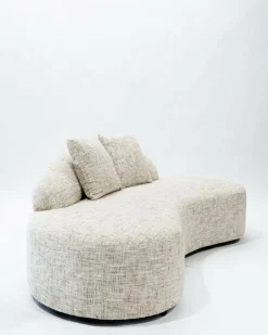 Dune - Canapé arrondi 3 places en tissu beige