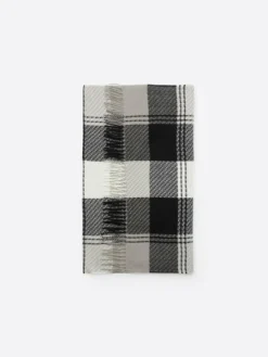 Echarpe à carreaux noire - 180x68 cm