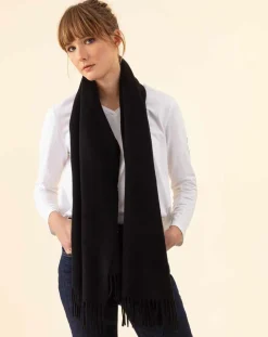 Echarpe 100% Laine Sandra noire - 160x54x10 cm