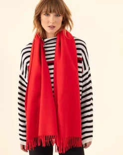 Echarpe 100% Laine Sandra rouge - 160x54x10 cm