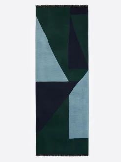 Echarpe à motif géométrique en viscose vert profond - 183x66 cm