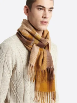 Echarpe à rayures chestnut - 180x30 cm