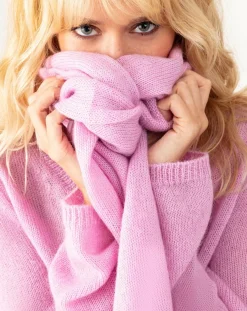 Echarpe en Kidmohair & Laine Lisam lilas - 50x90 cm