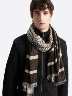 Echarpe fantaisie 100% viscose chocolat - 180x73 cm