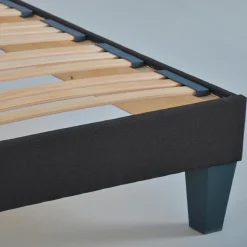 Ensemble Matelas + Sommier en bois Privilège anthracite/blanc - 140x190 cm