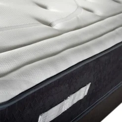 Ensemble Matelas + Sommier en bois Privilège anthracite/blanc - 140x190 cm