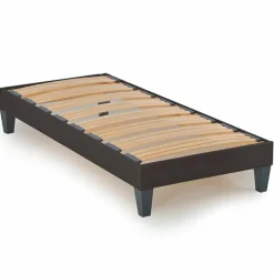 Ensemble Matelas + Sommier en bois Privilège anthracite/blanc - 90x190 cm