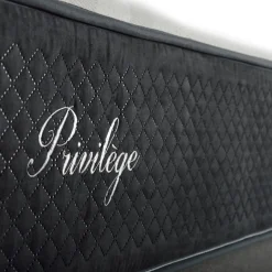 Ensemble Matelas + Sommier en bois Privilège anthracite/blanc - 160x200 cm