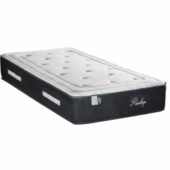 Ensemble Matelas + Sommier en bois Privilège anthracite/blanc - 90x200 cm