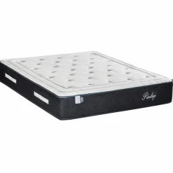 Ensemble Matelas + Sommier en bois Privilège anthracite/blanc - 140x200 cm