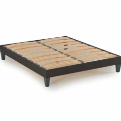 Ensemble Matelas + Sommier en bois Privilège anthracite/blanc - 140x200 cm