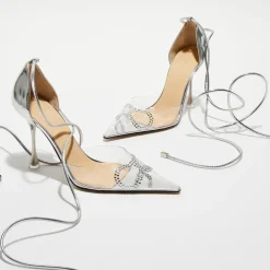 Escarpins à Strass Lizzy argentés - Talon 9,5 cm