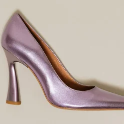 Escarpins en Cuir Dabate lilas - Talon 10 cm