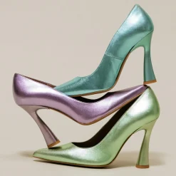 Escarpins en Cuir Dabate lilas - Talon 10 cm