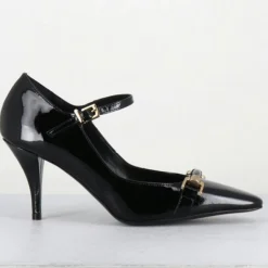 Escarpins en Cuir gela noire - Talon : 7.5cm