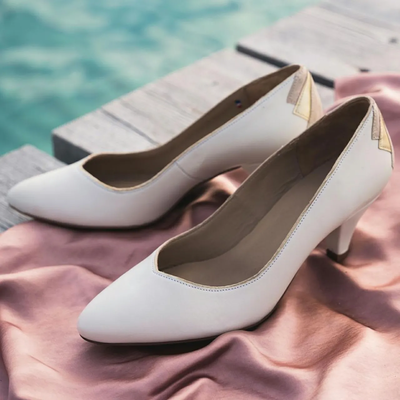 Escarpins en Cuir Izold blancs - Talon 6 cm