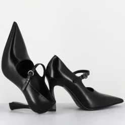 Escarpins en Cuir M6590 noirs - Talon : 9.5 cm