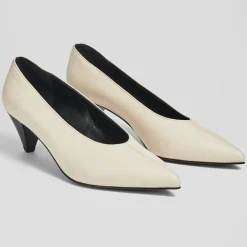 Escarpins en Cuir Zayla écrus - Talon 5 cm