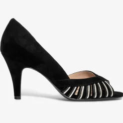 Escarpins en Velours de Cuir Delaware noirs - Talon 8.5 cm