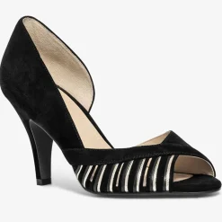 Escarpins en Velours de Cuir Delaware noirs - Talon 8.5 cm