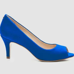 Escarpins en Velours de Cuir Bebe Milene cobalt - Talon 7 cm
