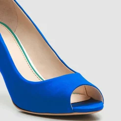 Escarpins en Velours de Cuir Bebe Milene cobalt - Talon 7 cm