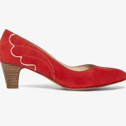 Escarpins en Velours de Cuir Irlande rouges - Talon 5 cm