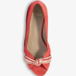 Escarpins en Velours de Cuir Didier rouge orangé - Talon 6 cm