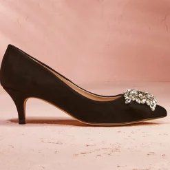 Escarpins en Velours de Cuir Memia noirs - Talon 6 cm