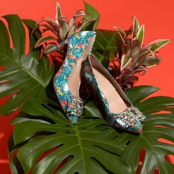 Escarpins Manifika blanc/multicolore - Talon 9 cm