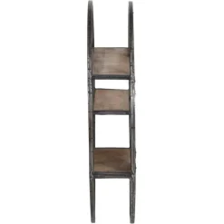 Etagere bois metal ronde manguier stockholm naturel ciré - 80x16x80 cm