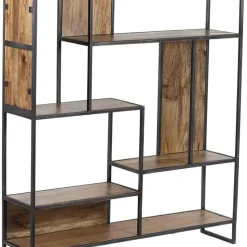 Etagere destructurée manguier stockholm naturel ciré - 110x25x125 cm