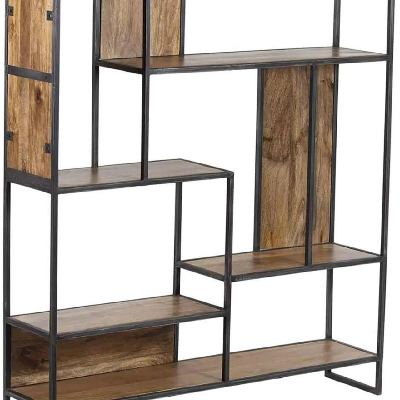 Etagere destructurée manguier stockholm naturel ciré - 110x25x125 cm