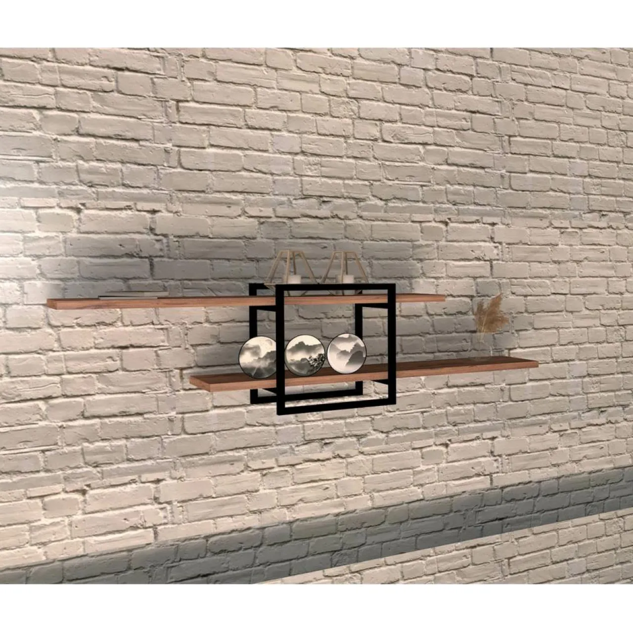 Etagère murale mone noyer - 120x30x18 cm