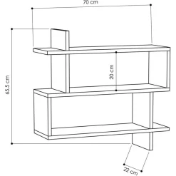 Etagère murale Paralel chêne - 70x65.5x22 cm