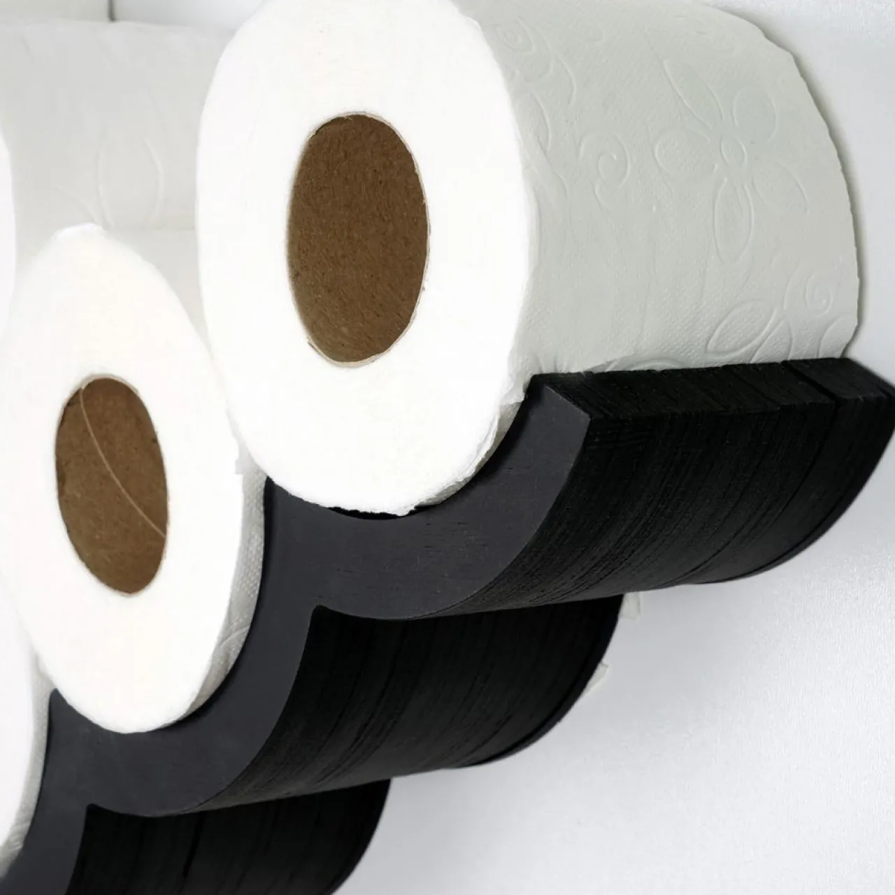 Etagère papier toilette wc018 noire - 62x9x16 cm