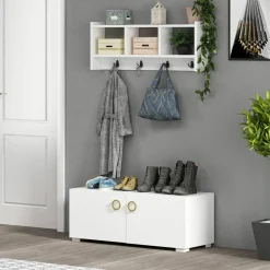 Etagère porte-manteau Star blanche - 75.6x35x22 cm