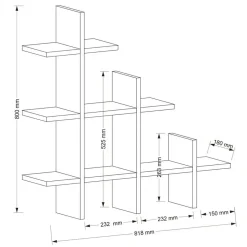 Etagère Pretino noyer - 81x80x18 cm