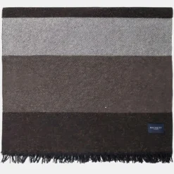 Etole en Laine mélangée à larges rayures marron