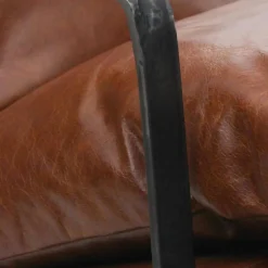 Fauteuil cuir damo marron - 63x99x99 cm